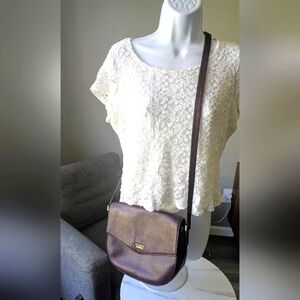 Kate Spade NY Court Lavinia Mahogany Crossbody Leather Bag.